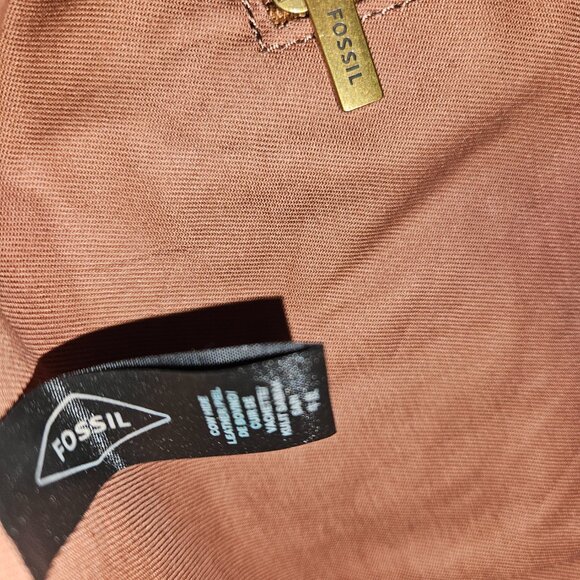 FOSSIL Brown Leather Emma Crossbody/Satchel bag with Key Charm - Picture 6 of 16